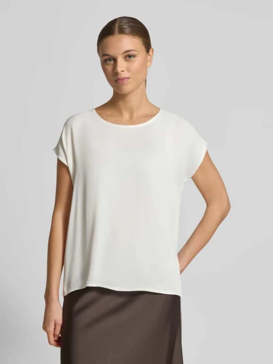 Zdjęcie produktu T-shirt z dekoltem w łódkę MORE & MORE Złamany biały