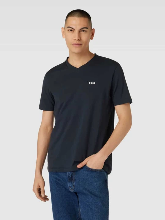 Zdjęcie produktu T-shirt z dekoltem w serek Boss Granatowy