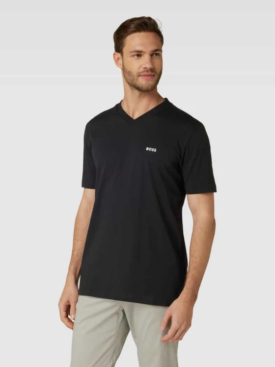 Zdjęcie produktu T-shirt z dekoltem w serek Boss Czarny