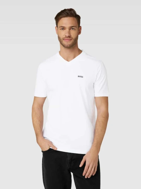 Zdjęcie produktu T-shirt z dekoltem w serek Boss Biały