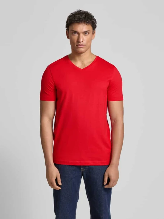 Zdjęcie produktu T-shirt z dekoltem w serek Christian Berg Czerwony
