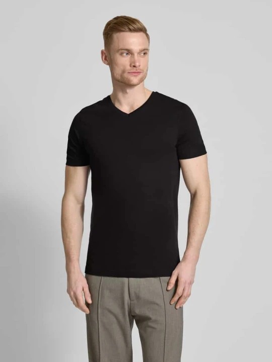 Zdjęcie produktu T-shirt z dekoltem w serek Christian Berg Czarny