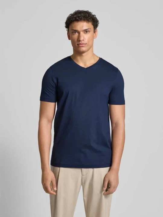 Zdjęcie produktu T-shirt z dekoltem w serek Christian Berg Ciemnoniebieski