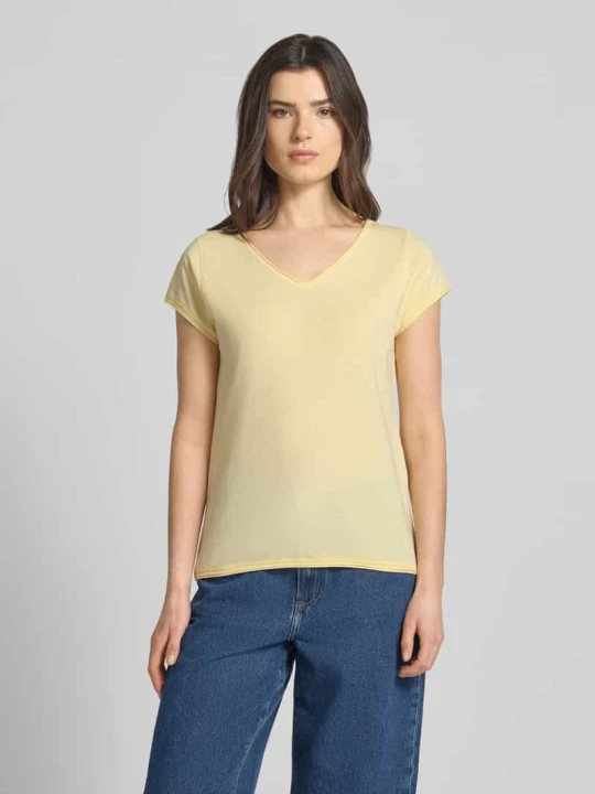 Zdjęcie produktu t-shirt z dekoltem w serek Christian Berg Jasnożółty