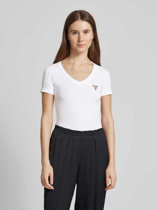 Zdjęcie produktu T-shirt z dekoltem w serek Guess Biały