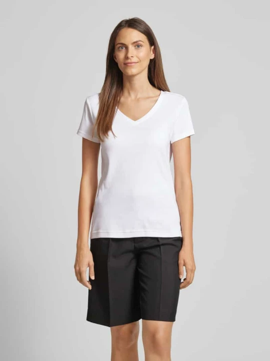 Zdjęcie produktu T-shirt z dekoltem w serek Lauren Ralph Lauren Biały
