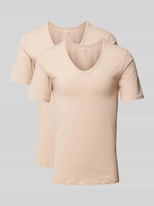 Zdjęcie produktu T-shirt z dekoltem w serek MCNEAL Beżowy