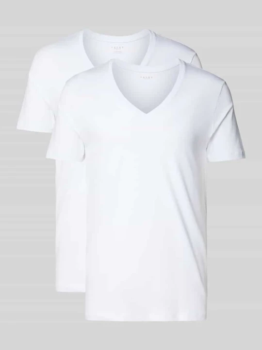 Zdjęcie produktu T-shirt z dekoltem w serek model 'Daily Comfort' Falke Biały