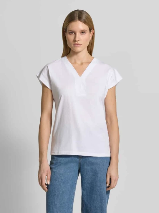 Zdjęcie produktu t-shirt z dekoltem w serek model 'DERBY' Soyaconcept Biały
