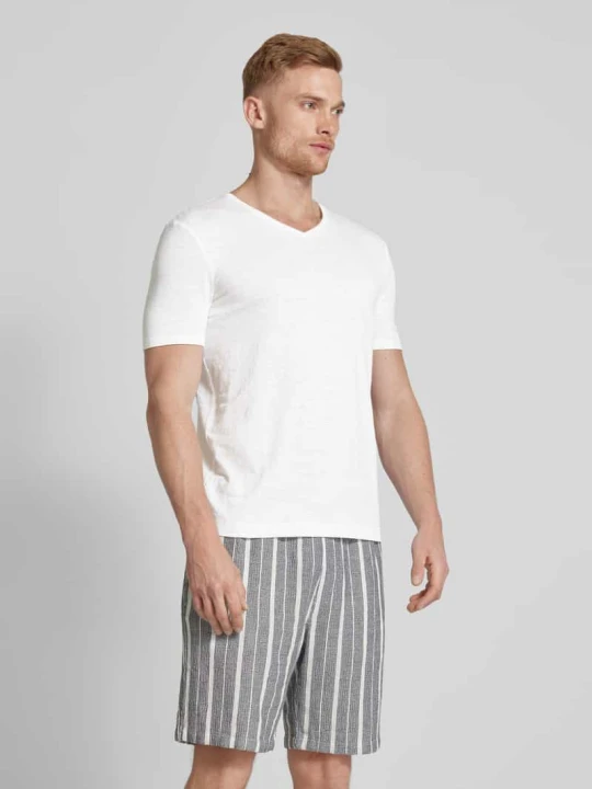 Zdjęcie produktu T-shirt z dekoltem w serek OLYMP Level 5 Biały