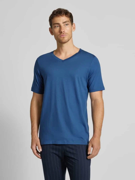 Zdjęcie produktu T-shirt z dekoltem w serek Schiesser Królewski niebieski