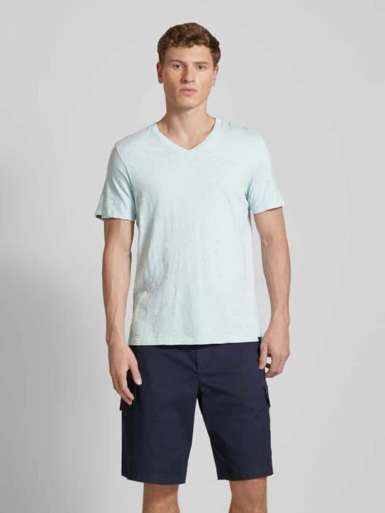 Zdjęcie produktu T-shirt z dekoltem w serek Superdry Jasnoniebieski