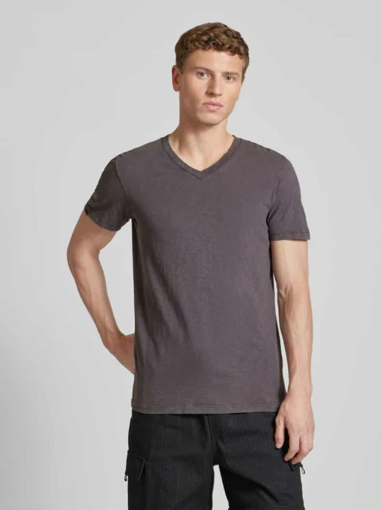 Zdjęcie produktu T-shirt z dekoltem w serek Superdry Antracytowy