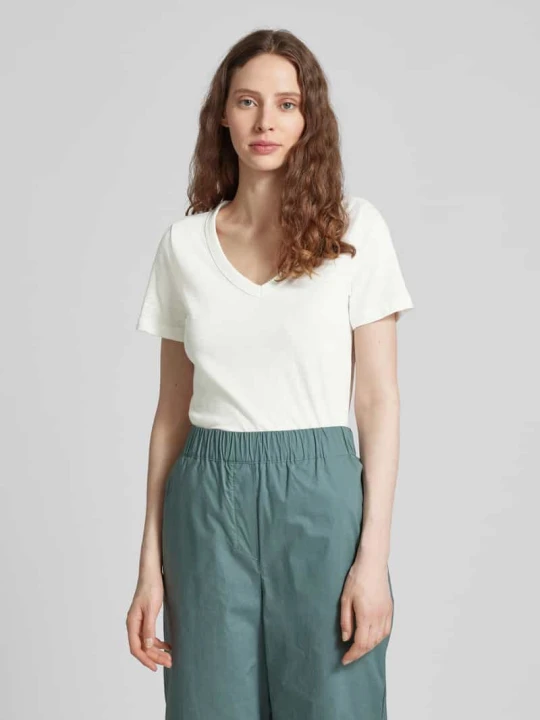 Zdjęcie produktu T-shirt z dekoltem w serek Tom Tailor Biały
