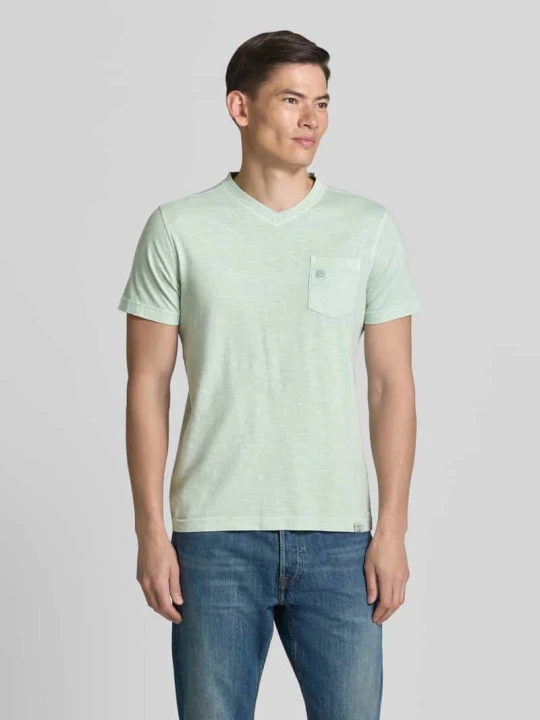 Zdjęcie produktu T-shirt z dekoltem w serek w kroju regular fit Lerros Limonkowy