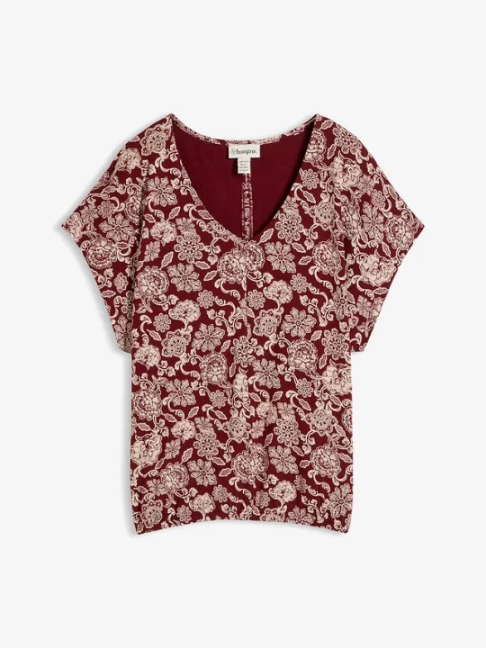 Zdjęcie produktu T-shirt z delikatnej mieszanki wiskozy BonPrix czerwony