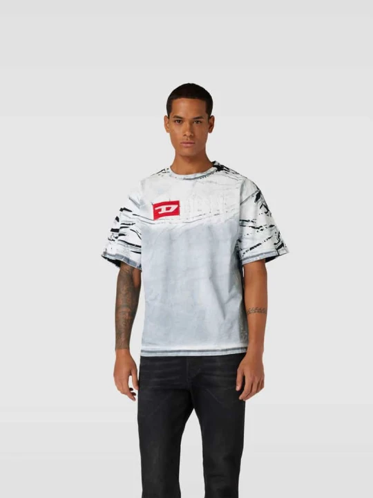 Zdjęcie produktu T-shirt z detal z logo Diesel Jasnoszary
