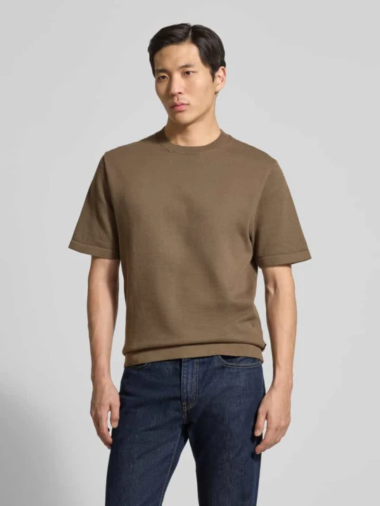 Zdjęcie produktu t-shirt z detal z logo model 'MILANO' Jack&Jones Orzechowy