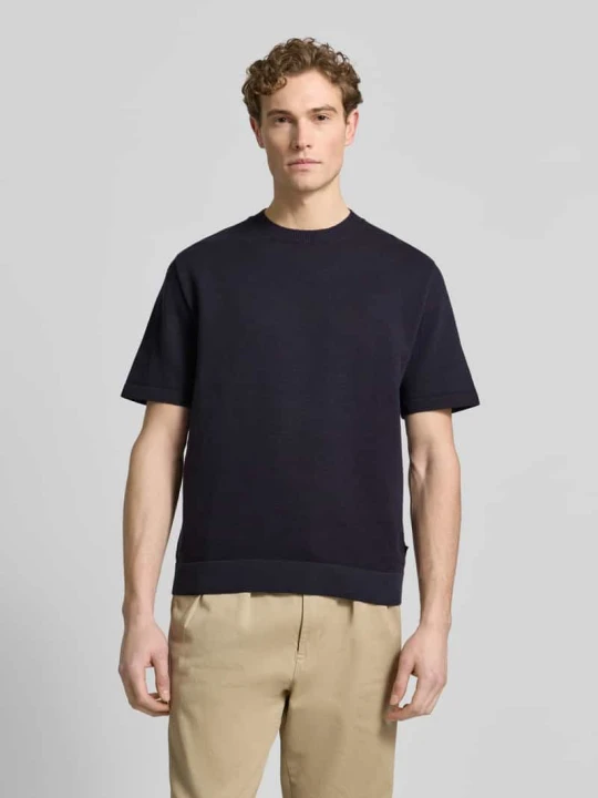 Zdjęcie produktu t-shirt z detal z logo model 'MILANO' Jack&Jones Granatowy