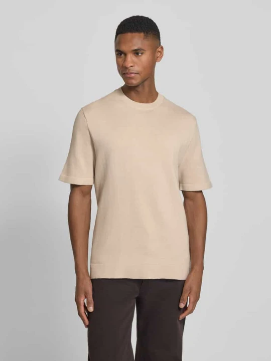 Zdjęcie produktu t-shirt z detal z logo model 'MILANO' Jack&Jones Beżowy