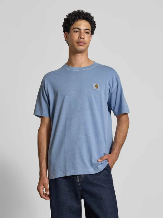 Zdjęcie produktu t-shirt z detal z logo model 'Nelson' Carhartt WIP Jasnoniebieski
