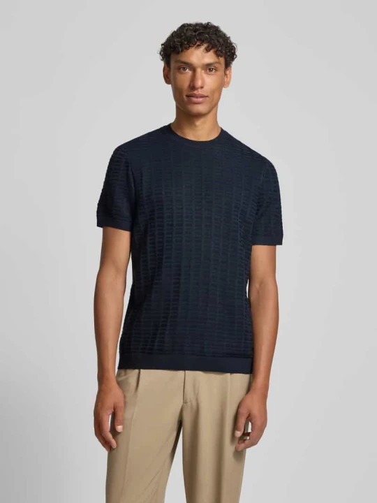 Zdjęcie produktu t-shirt z detal z logo model 'Theor' JOOP! Granatowy