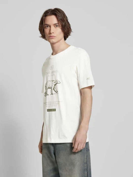 Zdjęcie produktu T-shirt z detalami z logo Champion Złamany biały