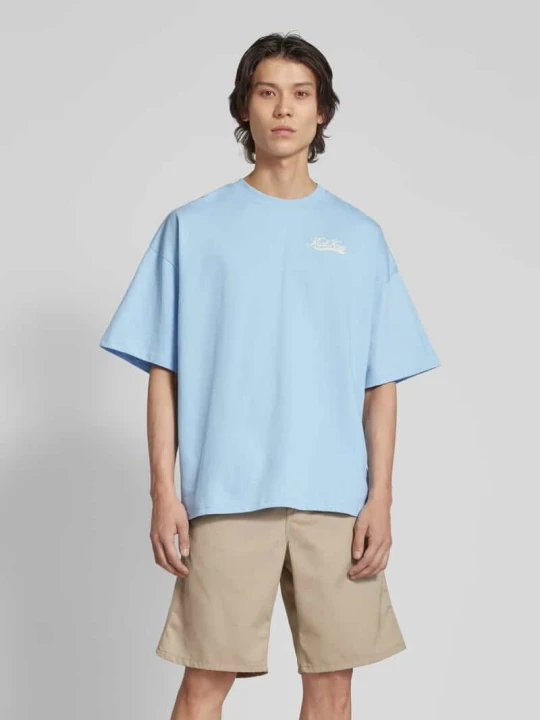 Zdjęcie produktu T-shirt z detalami z logo Karl Kani Jasnoniebieski