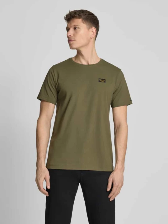 Zdjęcie produktu t-shirt z detale z logo i okrągły dekolt PME Legend Oliwkowy