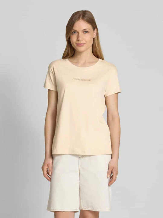 Zdjęcie produktu T-shirt z detalem z logo Armani Exchange Piaskowy