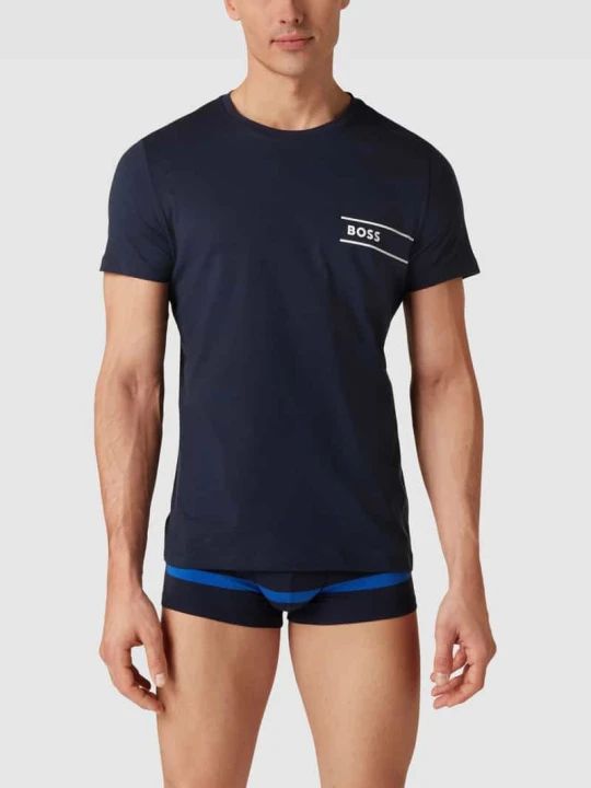 Zdjęcie produktu t-shirt z detalem z logo Boss Ciemnoniebieski