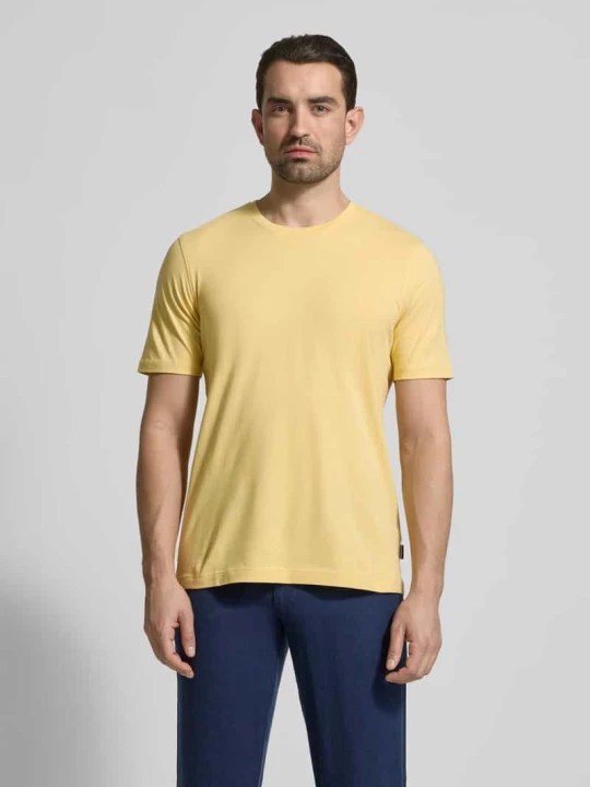 Zdjęcie produktu t-shirt z detalem z logo Bugatti Jasnożółty