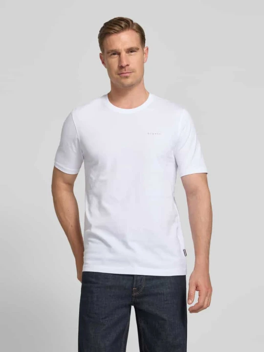 Zdjęcie produktu t-shirt z detalem z logo Bugatti Biały