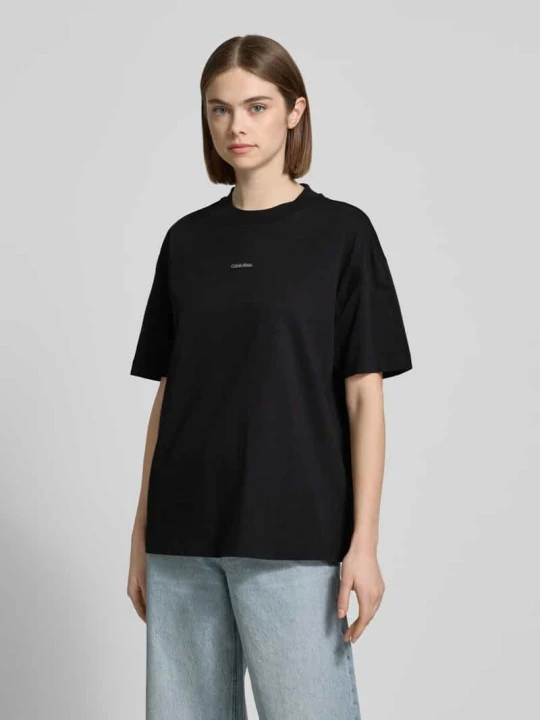 Zdjęcie produktu T-shirt z detalem z logo Calvin Klein Jeans Czarny