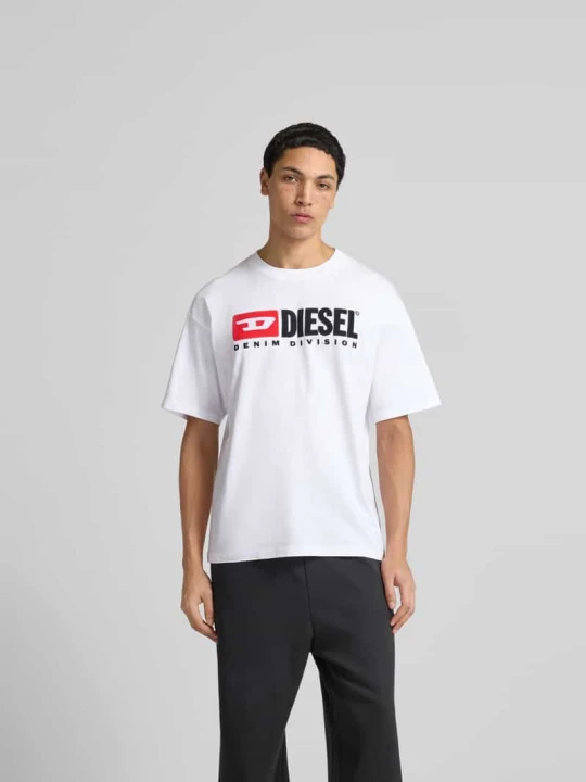 Zdjęcie produktu t-shirt z detalem z logo Diesel Biały