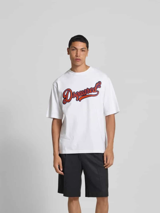 Zdjęcie produktu T-shirt z detalem z logo Dsquared2 Biały