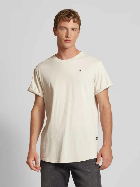 Zdjęcie produktu T-shirt z detalem z logo G-Star Raw Złamany biały melanż