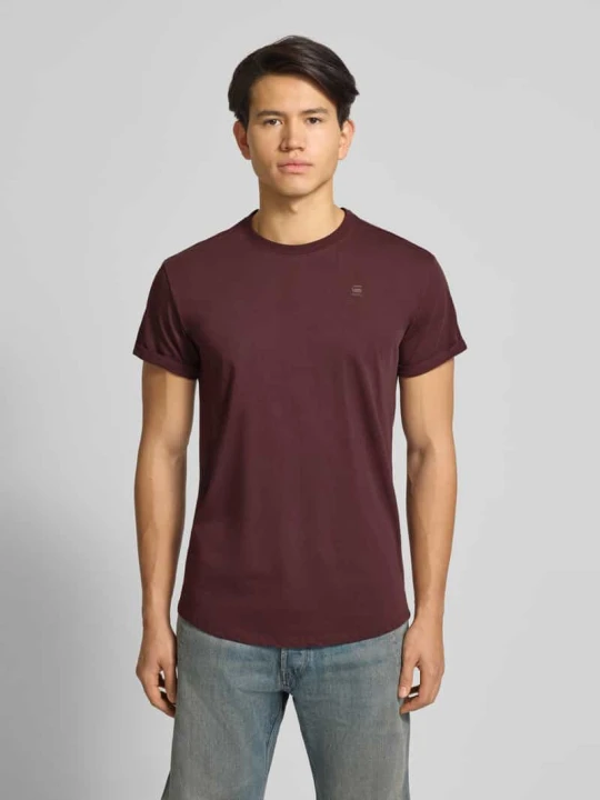Zdjęcie produktu T-shirt z detalem z logo G-Star Raw Oberżynowy