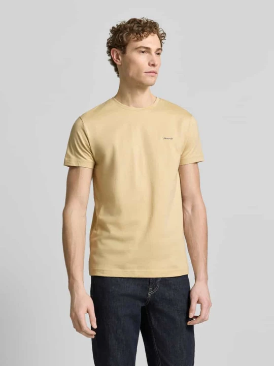 Zdjęcie produktu t-shirt z detalem z logo Gant Beżowy
