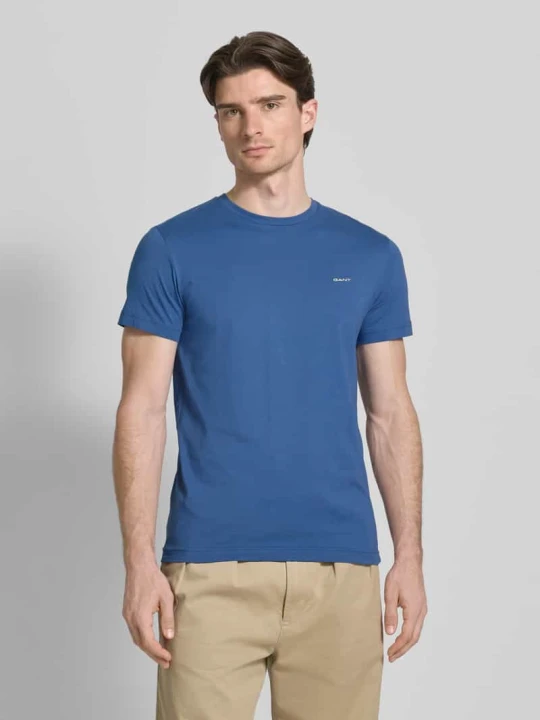 Zdjęcie produktu t-shirt z detalem z logo Gant Królewski niebieski