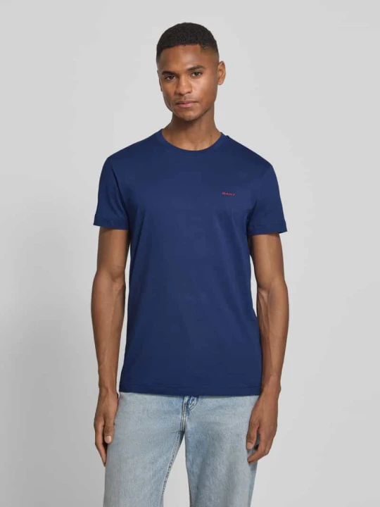 Zdjęcie produktu t-shirt z detalem z logo Gant Granatowy