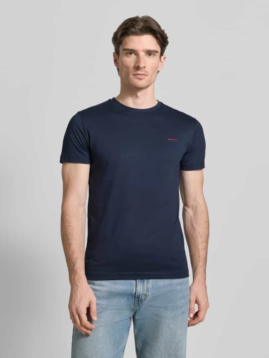 Zdjęcie produktu t-shirt z detalem z logo Gant Granatowy