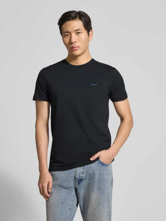 Zdjęcie produktu t-shirt z detalem z logo Gant Czarny