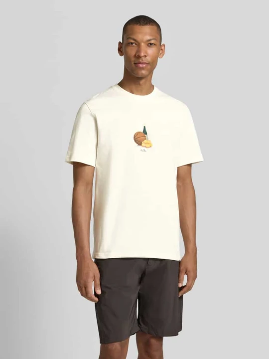 Zdjęcie produktu t-shirt z detalem z logo Les Deux Złamany biały