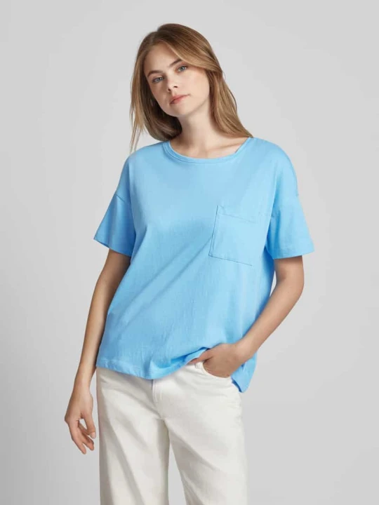 Zdjęcie produktu T-shirt o kroju relaxed fit z detalem z logo Marc O'Polo Błękitny