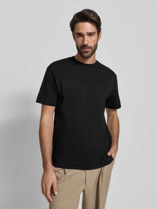 Zdjęcie produktu T-shirt z detalem z logo model ‘Achilleas’ JOOP! Czarny