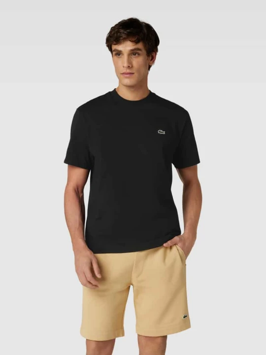 Zdjęcie produktu T-shirt z detalem z logo model ‘BASIC ON’ Lacoste Czarny