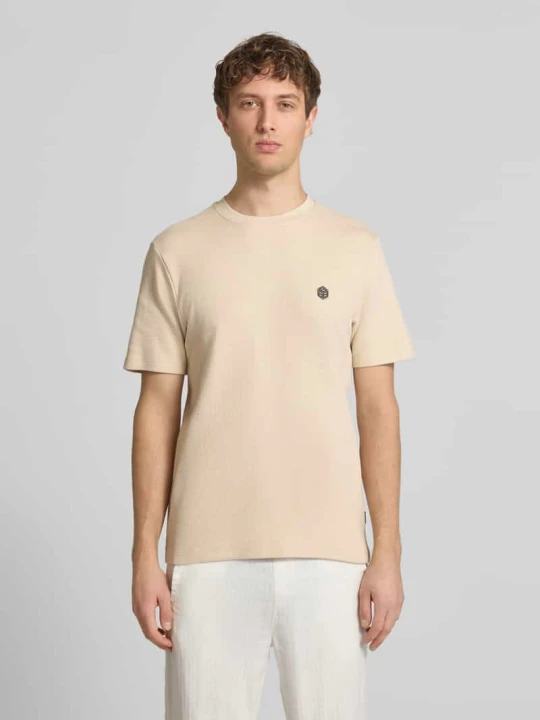 Zdjęcie produktu t-shirt z detalem z logo model 'FILLIP' Blend Piaskowy