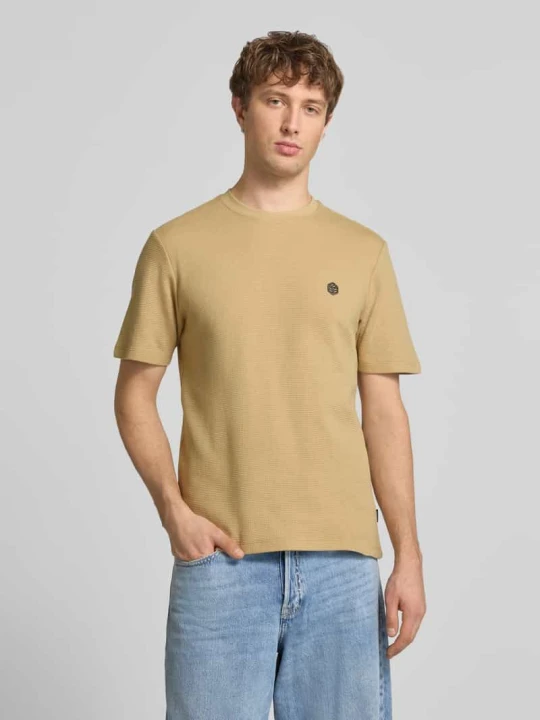 Zdjęcie produktu t-shirt z detalem z logo model 'FILLIP' Blend Beżowy