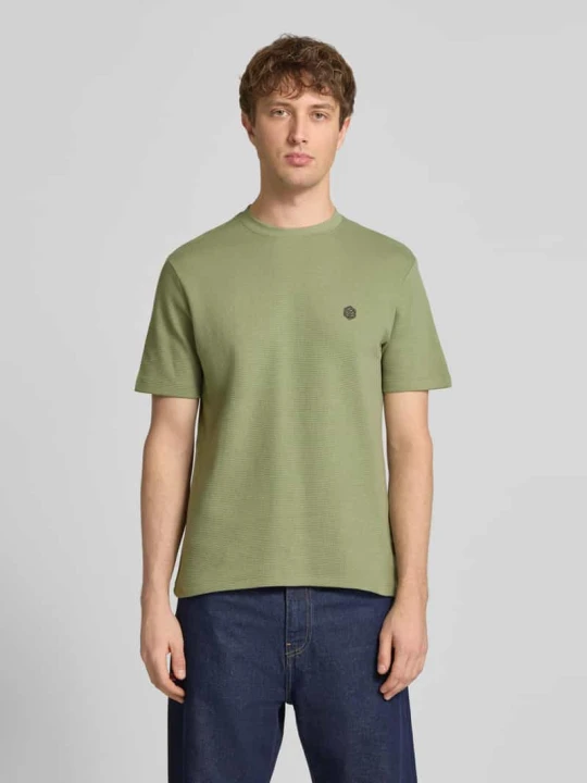 Zdjęcie produktu t-shirt z detalem z logo model 'FILLIP' Blend Oliwkowy